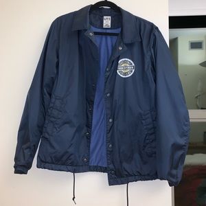 Uniqlo navy fleece-lined windbreaker jacket size S